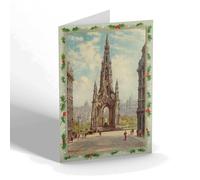 CHRISTMAS NOTELET - Vintage Scotland - Sir Walter Scott Monument, Princes St (North)