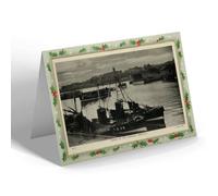 CHRISTMAS NOTELET - Vintage Scotland - Sunset at the Harbour, Arbroath