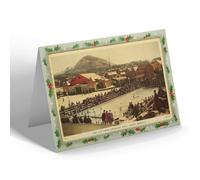 CHRISTMAS NOTELET - Vintage Scotland - The Law from Swimming Pool, North Berwick (b)
