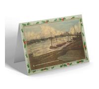 CHRISTMAS NOTELET - Vintage Scotland - Victoria Harbour, Dunbar, During a Storm (b)