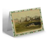 CHRISTMAS NOTELET - Vintage Scotland - View of City from the 17th Hole, St. Andrews