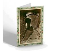 CHRISTMAS NOTELET - Vintage Shropshire - The Stoneway Steps, Bridgnorth