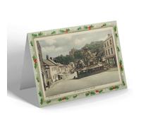 CHRISTMAS NOTELET - Vintage Somerset - Yarn Market and Castle, Dunster (b)