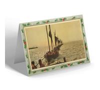 CHRISTMAS NOTELET - Vintage Suffolk - On the River, H.M.S. Ganges (b)