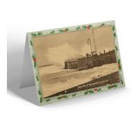 CHRISTMAS NOTELET - Vintage Sussex - Angry Sea At the Redoubt, Eastbourne