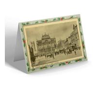 CHRISTMAS NOTELET - Vintage Wales - Cardiff. The Hayes and Free Library (b)