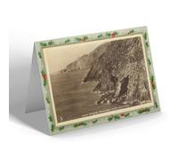 CHRISTMAS NOTELET - Vintage Wales - Coast showing Smugglers Caves, Holyhead