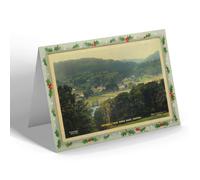 CHRISTMAS NOTELET - Vintage Wales - General View from East, Meifod (b)