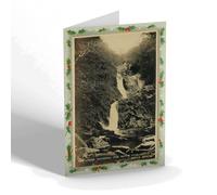 CHRISTMAS NOTELET - Vintage Wales - Lower Waterfall and Matt's Cave, Devil's Bridge