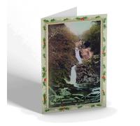 CHRISTMAS NOTELET - Vintage Wales - Lower Waterfall & Matt's Cave, Devil's Bridge