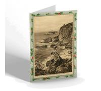 CHRISTMAS NOTELET - Vintage Wales - Pillar Rock and South Stack Lighthouse, Holyhead