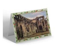 CHRISTMAS NOTELET - Vintage Wales St. David's Cathedral & Ruins of Bishop's Palace b