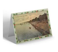 CHRISTMAS NOTELET - Vintage Wales - The Beach and Cliff Walk, Penarth (b)