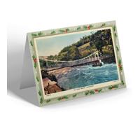 CHRISTMAS NOTELET - Vintage Wales - The Chain Bridge, Llangollen (b)
