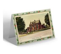 CHRISTMAS NOTELET - Vintage Wales - The Library, Whitchurch, Cardiff (bc)