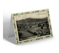 CHRISTMAS NOTELET - Vintage Wales - Village from the North, Meifod