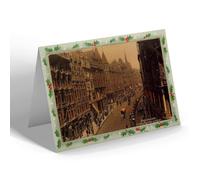 CHRISTMAS NOTELET - Vintage Warwickshire - Birmingham. Corporation Street (cc)