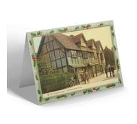 CHRISTMAS NOTELET - Vintage Warwickshire - Stratford-on- Avon. Shakespeare's House b