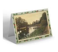 CHRISTMAS NOTELET - Vintage Warwickshire View of River Avon & Holy Trinity Church b