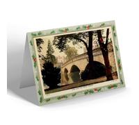 CHRISTMAS NOTELET - Vintage Worcestershire - River Avon and Bridge, Evesham (b)
