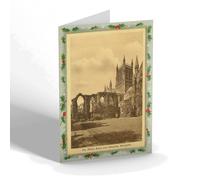 CHRISTMAS NOTELET - Vintage Worcestershire - The Abbey Ruins and Cathedral Worcester