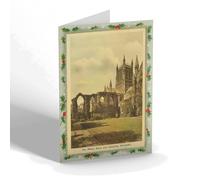 CHRISTMAS NOTELET - Vintage Worcestershire - The Abbey Ruins & Cathedral Worcester