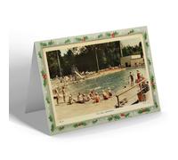 CHRISTMAS NOTELET - Vintage Worcestershire - The Lido, Droitwich (cc)