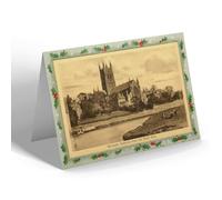 CHRISTMAS NOTELET - Vintage Worcestershire - Worcester Cathedral from the North West