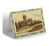 CHRISTMAS NOTELET - Vintage Worcestershire Worcester Cathedral from the North West b