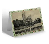 CHRISTMAS NOTELET - Vintage Worcestershire - Worcester Cathedral. From the River