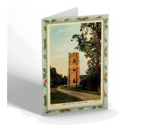 CHRISTMAS NOTELET - Vintage Yorkshire - Tower from West, Fountains Abbey (b)