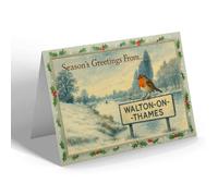CHRISTMAS NOTELET - Walton-On-Thames - Desborough Reach - Vintage Design