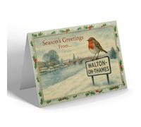 CHRISTMAS NOTELET - Walton-On-Thames - Walton Bridge - Vintage Design b