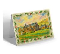 CHRISTMAS NOTELET - War Memorial & Old Parish Church, Langholm - Vintage Art Style