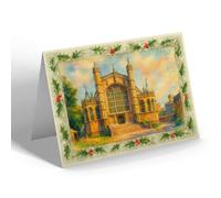 CHRISTMAS NOTELET - West Door, St George's Chapel, Windsor (a) - Vintage Art Style