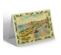 CHRISTMAS NOTELET - West End from the Battery, Morecambe - Vintage Art Style