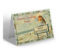 CHRISTMAS NOTELET - West Wittering - Beach Looking West - Vintage Design