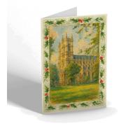 CHRISTMAS NOTELET - Western Towers from Dean's Yard, Westminster - Vintage Art Style