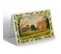 CHRISTMAS NOTELET - Wickhambreaux Court & Church - Vintage Art Style