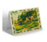 CHRISTMAS NOTELET - Wickhamford Church & Manor - Vintage Art Style