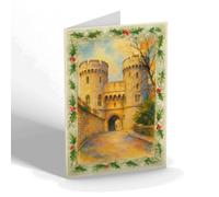 CHRISTMAS NOTELET - Windsor Castle: the Norman Gateway - Vintage Art Style