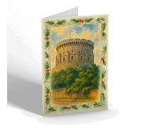 CHRISTMAS NOTELET - Windsor Castle: the Round Tower - Vintage Art Style