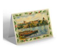 CHRISTMAS NOTELET - Windsor. The Castle from the River (a) - Vintage Art Style