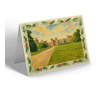 CHRISTMAS NOTELET - Windsor. The Castle, South Front - Vintage Art Style