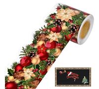 Christmas Notice Board Borders - Decorative Bulletin Border Stickers with Pine Cones and Pine Needles, Christmas Paper Trim Roll, Ideal for Schools, Classrooms, Cabinets and DIY Decorations