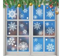 Christmas nowflake Stickers,114 Pcs Christmas Window Stickers Large,Christmas Window Clings Static Sticker for Christmas Window Decorations Party Ornaments