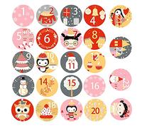 Christmas Number Stickers | Christmas Countdown Calendar Sticker 1-24,Christmas Stickers for Box Sealing Stickers