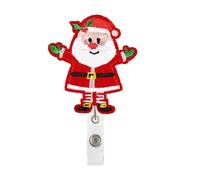 Christmas Nurse Badge Reels Retractable,Cute Felt Santa Claus Designs Seasonal Acrylic Badge Reel Winter Christmas Badge Clip Accessories for ID Card Teacher,Nurse Nursing RN CNA Medical Worker