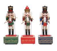 Christmas Nut Crackers Musical Wooden Ornament Figure Tabletop Xmas Window Decor