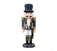 Christmas Nutcracker 25cm Tall Hand Painted Wooden Ornament, Functional Holiday Decoration with Classic Design and Careful Detailing (B)